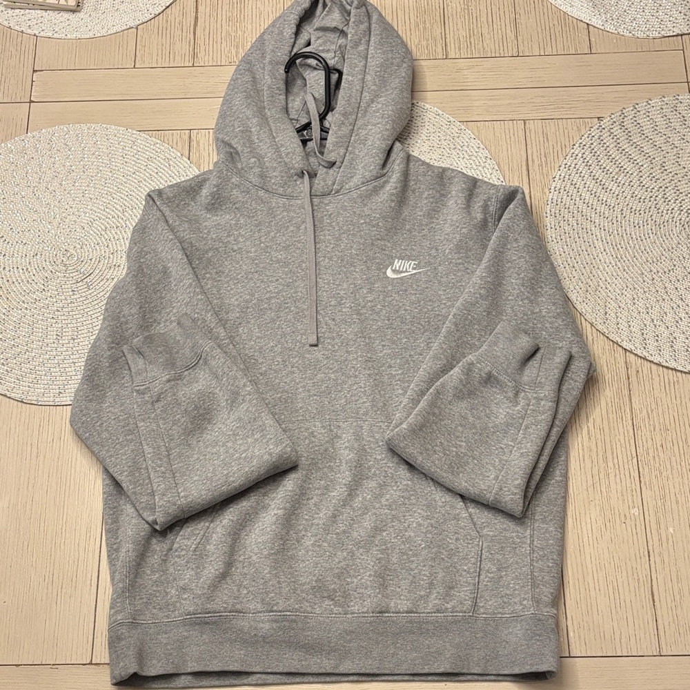 Nike Grey Hooded Sweatshirt with White Swoosh